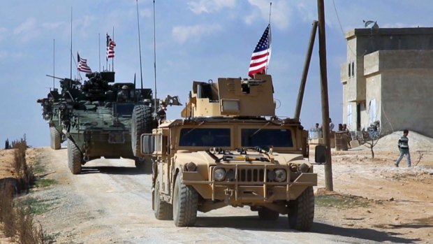 US forces near Manbij, a flashpoint between Turkish troops, allied Syrian fighters and US-backed Kurdish fighters.