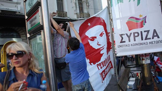 Supporters of the anti-austerity Syriza party at a rally in Athens.
