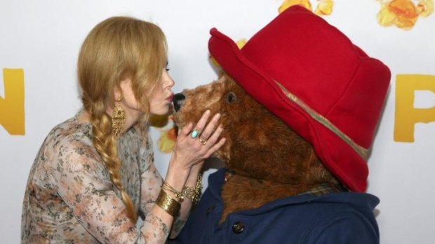 Being kind: Nicole Kidman and Paddington Bear at the Sydney premiere of <i>Paddington</i>.