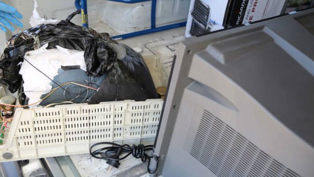 Police found $12 million worth of 'ice' in the back of a television.