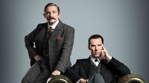 Martin Freeman and Benedict Cumberbatch in <i>Sherlock</i>.