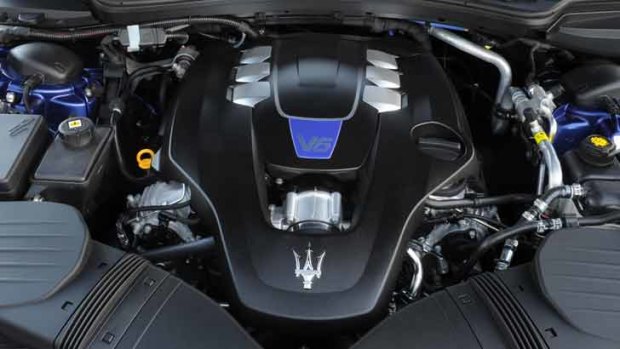 The Ghibli S's 3.0-litre twin-turbo V6 makes 301kW and 550Nm.