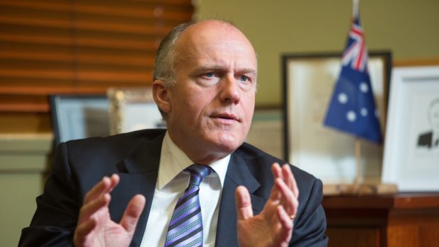 Election promise: Assistant Public Service Minister Eric Abetz is looking at ways to move public servants to Tasmania.