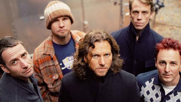 A very blokey world: The upcoming festival's headliners Pearl Jam.