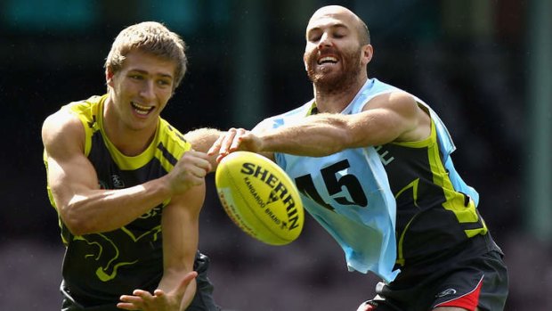 Game on: Kieren Jack and Jarrad McVeigh have put the Pennant Hills footy club on the map.