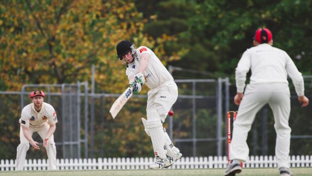 Cricket ACT Douglas Cup: Tuggeranong v Ginninderra. Ginninderra's Brendan Roweth. Photo: Jamila Toderas