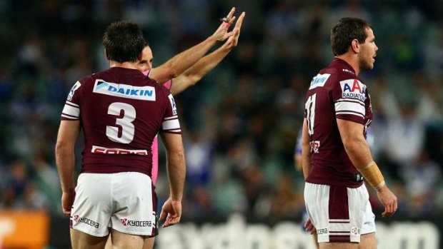 "I had no choice": Gerard Sutton send Manly prop Josh Starling to the sin bin against Canterbury.