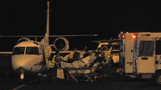 Injured aslylum seekers arrive in Darwin.