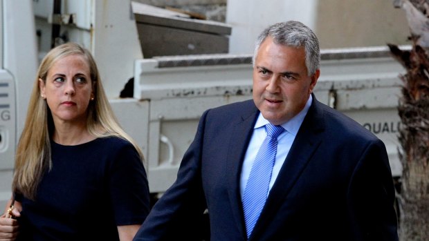 Joe Hockey arrives at the Federal Court on Monday.