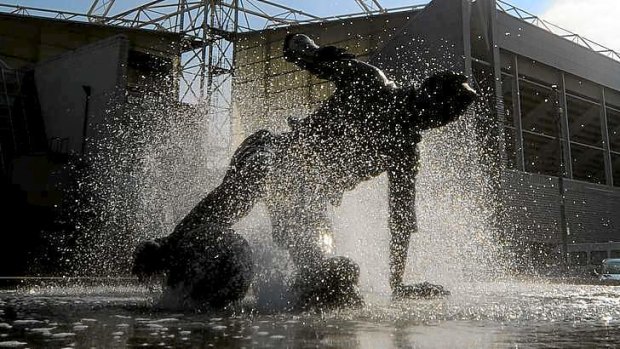 The Splash: The Sir Tom Finney scuplture outside Deepdale Stadium in Preston.