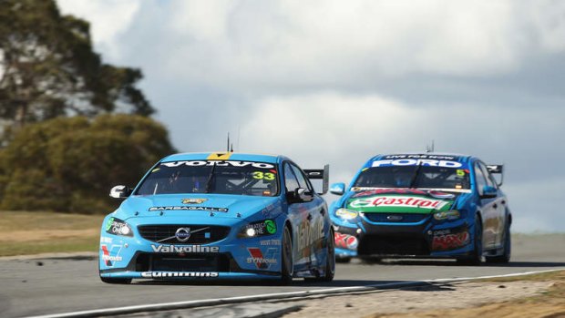 Scott McLaughlin drives the #33 Valvoline Racing GRM Volvo during race 14 at the Perth 400.