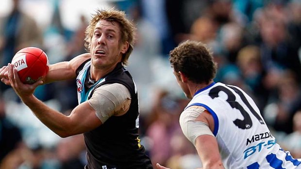 Port Adelaide came from the clouds to beat North Melbourne.