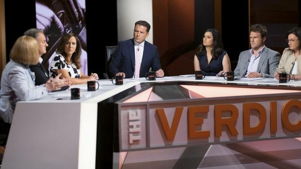 The Verdict's host Karl Stefanovic, centre, with his panellists. 