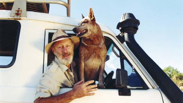 Bushman ... Michael Douglas with his dog Bundi.