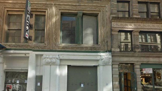 The enclosed single garage at 66 East 11th Street in Greenwich Village, which is expected to sell for $1 million. <em>Source: Google Street View</em>