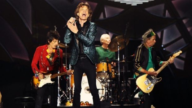 The Rolling Stones playing before an Adelaide audience of more than 53,000.
