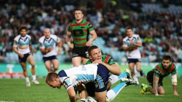 Titans captain Will Zillman scored the try that Souths coach Michael Maguire said should not have been awarded.
