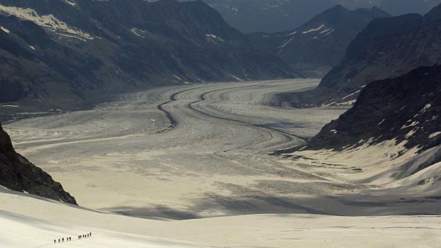 Running out ... Swiss glaciers are shrinking, on average, by 10 metres a year.