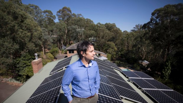 Not usually this large: Daniel Epstein installed a 17kW solar system on his house in Warrandyte, on Melbourne's northern edge.