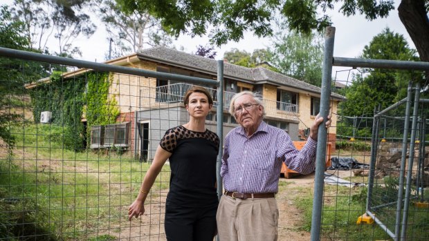 Resident Luisa Capezio and historian Alan Foskett say planning codes for Campbell allow single homes like this one to be knocked down and replaced with up to four dwellings.