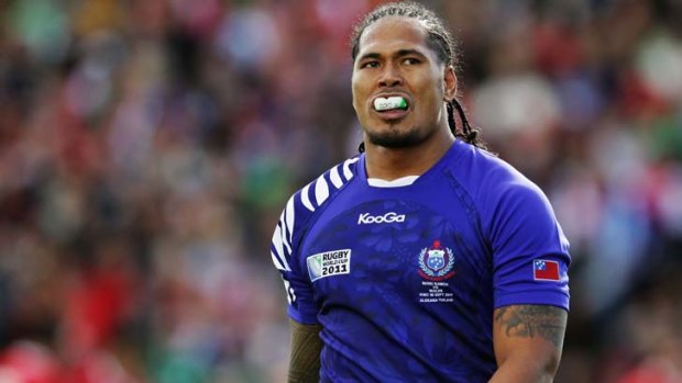 Mouthful ... brothers Alesana and Manu Tuilagi were fined $10,000 each for wearing branded mouthguards.