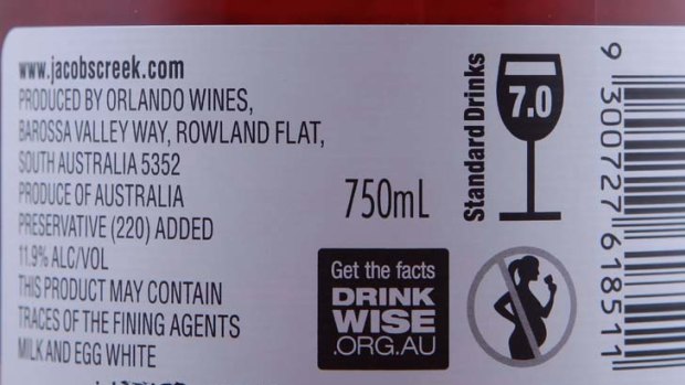 'Too soft'... labelled warning to wine drinkers.