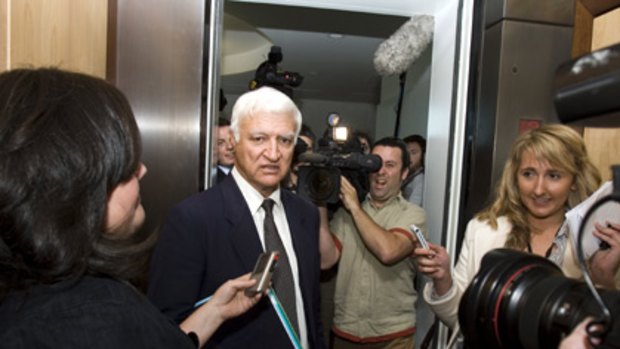 Bob Katter addresses the media.