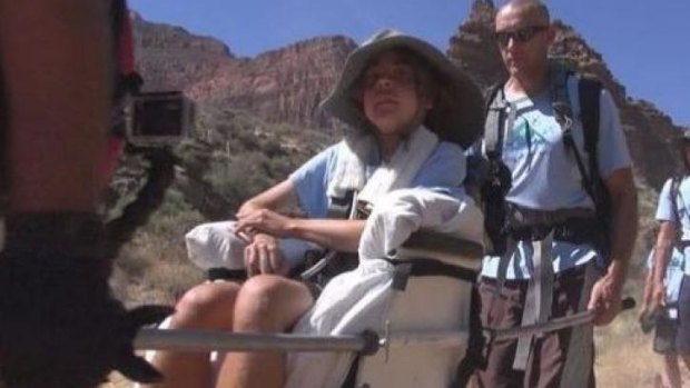 Anthony Castle on a specially designed wheelchair in the Grand Canyon.