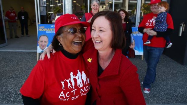 Former Petrie MP Yvette D'Ath (right), pictured during her unsuccessful federal election campaign, is running for Labor in the state seat of Redcliffe.