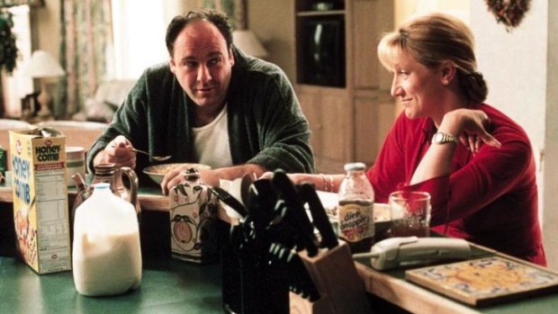 Complex series, such as <I>The Sopranos</I>, starring James Gandolfini and Edie Falco, contributed to the rise of recaps.