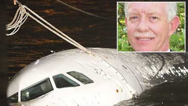 The Airbus A320 sinks in the Hudson after Captain Chesley Burnett "Sully" Sullenberger III pulled off an amazing crash landing on the river, saving the lives of all on board.