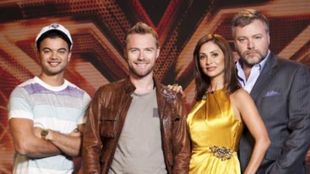The X Factor ... Judges Guy Sebastian, Ronan Keating, Natalie Imbruglia and Kyle Sandilands.