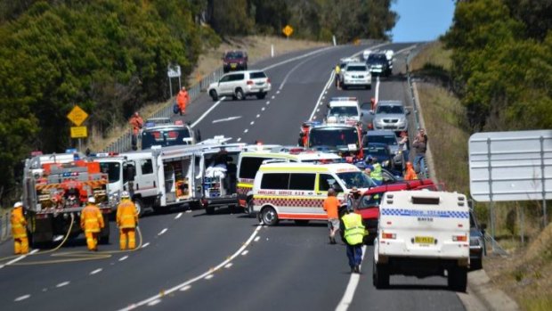Two people have died after a three-car crash on the NSW south coast.