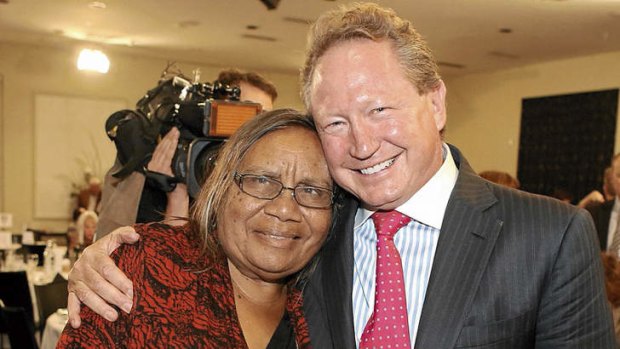 Old friends … with Eva Black, daughter of Sonny Black, at the National Press Club in Canberra last year.