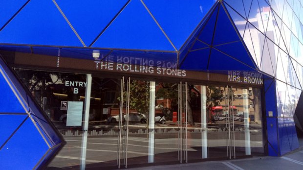 Outside Perth Arena on Tuesday, where The Rolling Stones are due to play on Wednesday.