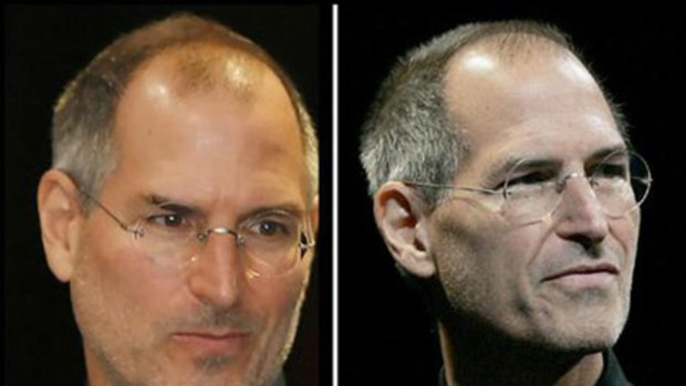 Apple CEO Steve Jobs pictured in January 2007 (left) and in January 2008 (right).