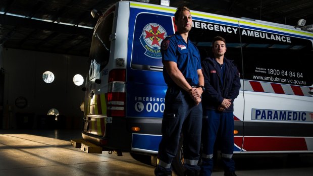 Paramedic team Scott Drysdale (at left) and Sebastian Smialy.