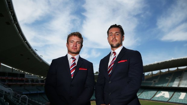 Ready to lead: Mitchell Pearce and Jake Friend say they are working hard to turn the Roosters' season around. 