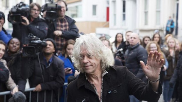 Bob Geldof arrives in west London for the charity recording.