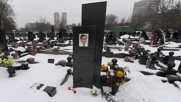 Fall guy ... Sergei Magnitsky's grave.