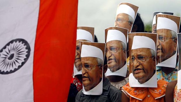 Spartacus no more ... Anna Hazare attracted tens of thousands of supporters across Delhi last year. This time, his protests have been met with indifference.