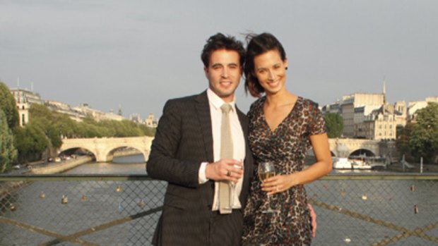 City of love ... Sara Groen and new fiance Clark Kirby in Paris.