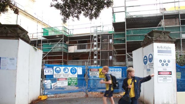 Unfinished ... a Kell & Rigby's project at Scots College in Bellevue Hill.