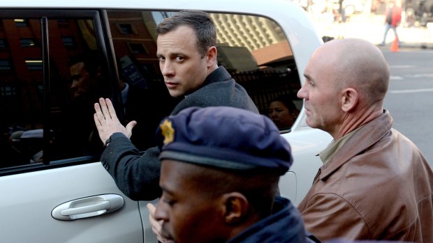 Oscar Pistorius arrives at the High Court in Pretoria, South Africa on July 6.