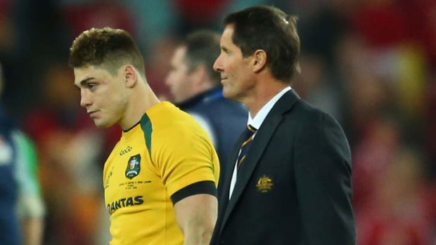 End of the road? Wallabies coach Robbie Deans and five-eighth James O'Connor reflect after the heavy loss to the Lions in the deciding Test on Saturday. Deans is facing the axe following the series defeat