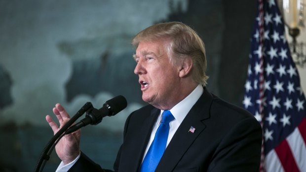 Trump used his strongest language yet in lashing out at the government of Iran, calling it a "fanatical regime" that's determined to spread terrorism and aggression around the world.