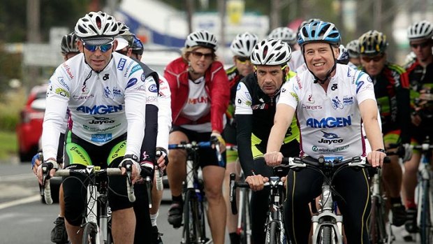 Back-pedalling ... Tony Abbott on the Pollie Pedal.