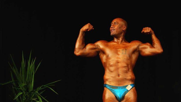 Jonah Lomu's bodybuilding debut in 2009.