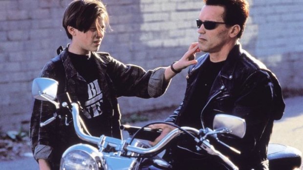 Ed Furlong and Arnold Schwarzenegger in Terminator 2: Judgement Day.