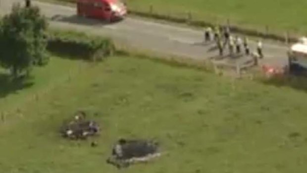 Aerial view of the crash site.